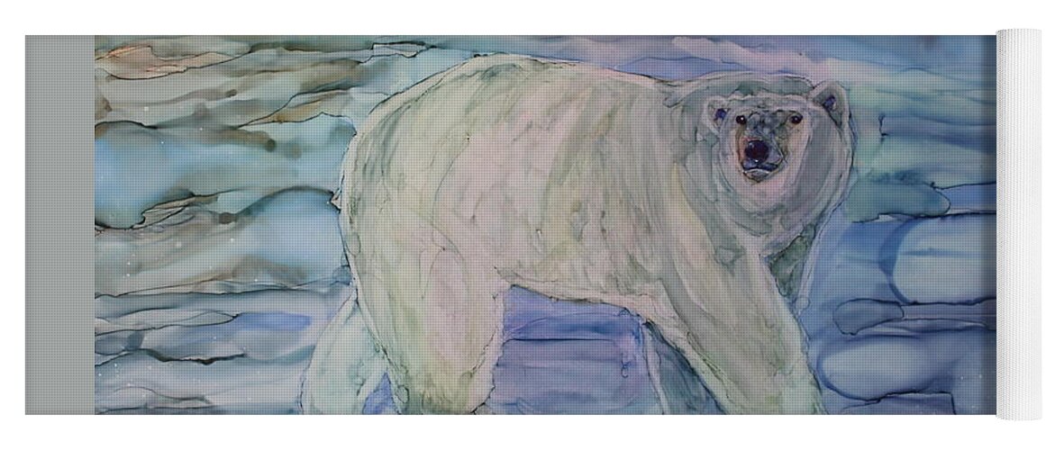 Polar Bear Yoga Mat featuring the painting King of the North by Ruth Kamenev