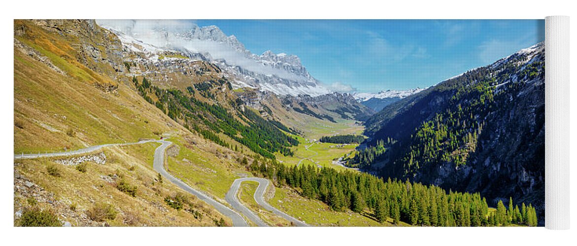 Landscape Yoga Mat featuring the photograph Klausenpass Panorama, Switzerland by Rick Deacon
