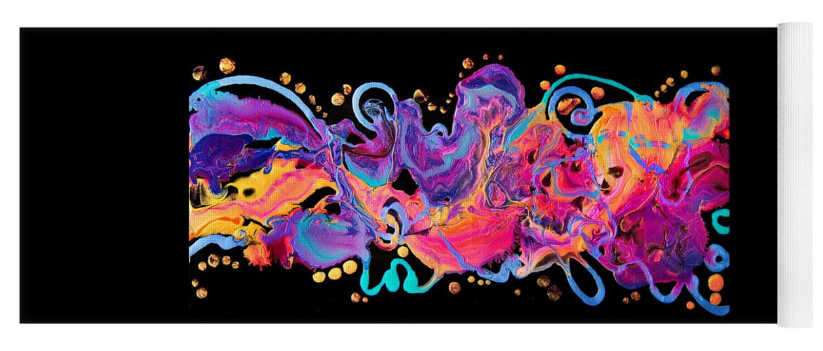 Candy-colored Vibrant Compelling Dynamic Fun Colorful Abstract Expressionist Contemporary Art Modern Art Yoga Mat featuring the painting Knarly Twisted Cool 8737 by Priscilla Batzell Expressionist Art Studio Gallery