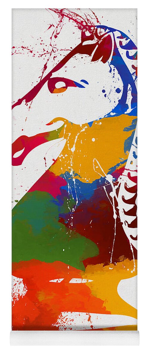 Knight Colorful Chess Piece Painting Yoga Mat featuring the painting Knight Colorful Chess Piece Painting by Dan Sproul
