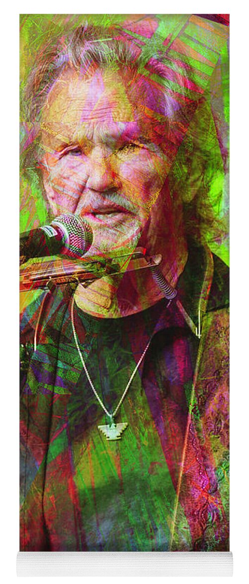 Kris Kristofferson Yoga Mat featuring the digital art Kris Kristofferson by Rob Hemphill