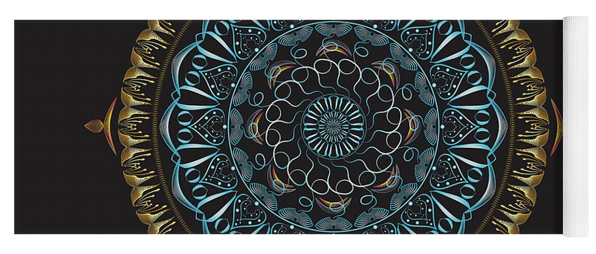 Mandala Yoga Mat featuring the digital art KUKLOS No 4341 by Alan Bennington