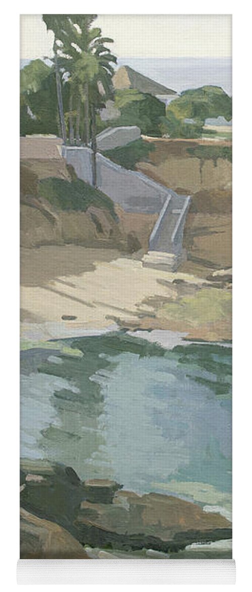 La Jolla Cove Yoga Mat featuring the painting La Jolla's Cove, San DIego by Paul Strahm