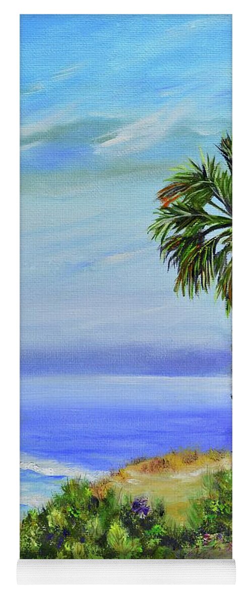 La Rambia Street Yoga Mat featuring the painting La Rambia, San Clemente by Mary Scott