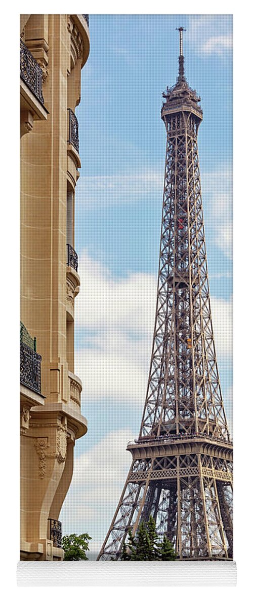Eiffel Tower Yoga Mat featuring the photograph La Tour Eiffel from Avenue de Camoens by Melanie Alexandra Price