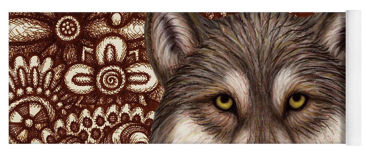 Labrador Wolf Yoga Mat featuring the painting Labrador Wolf Tapestry by Amy E Fraser
