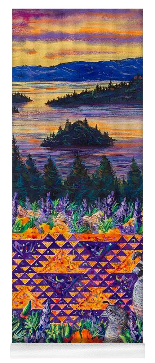 Lady Of The Lake Quilt Pattern Featuring Emerald Bay Yoga Mat featuring the painting Lady of the Lake by Diane Phalen