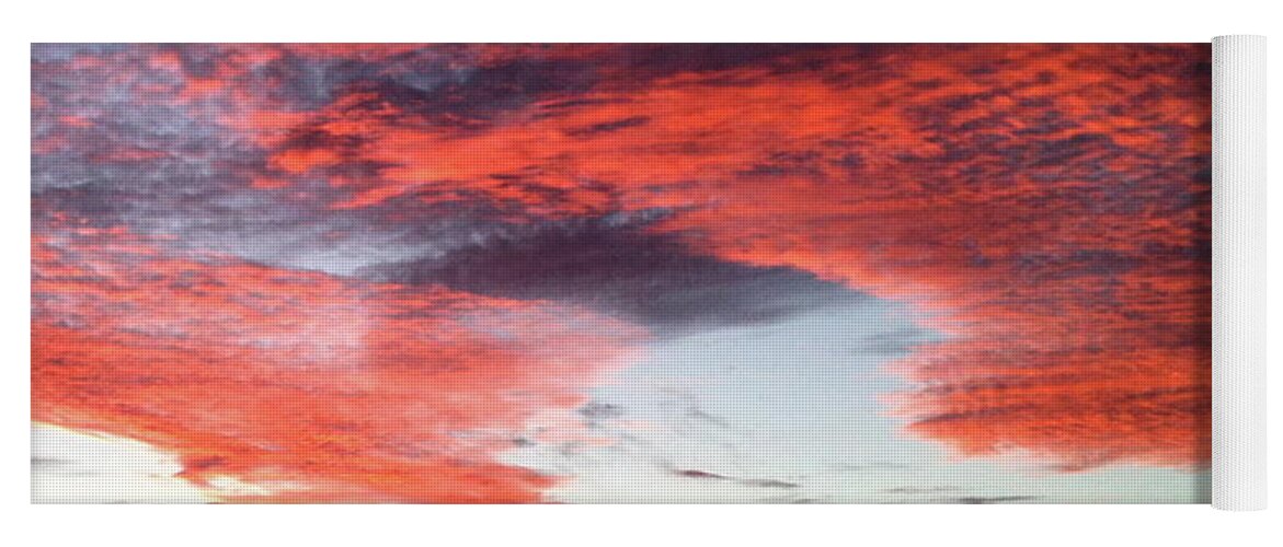 Scarlet Sunset Yoga Mat featuring the photograph LaJolla02 by Mary Kobet