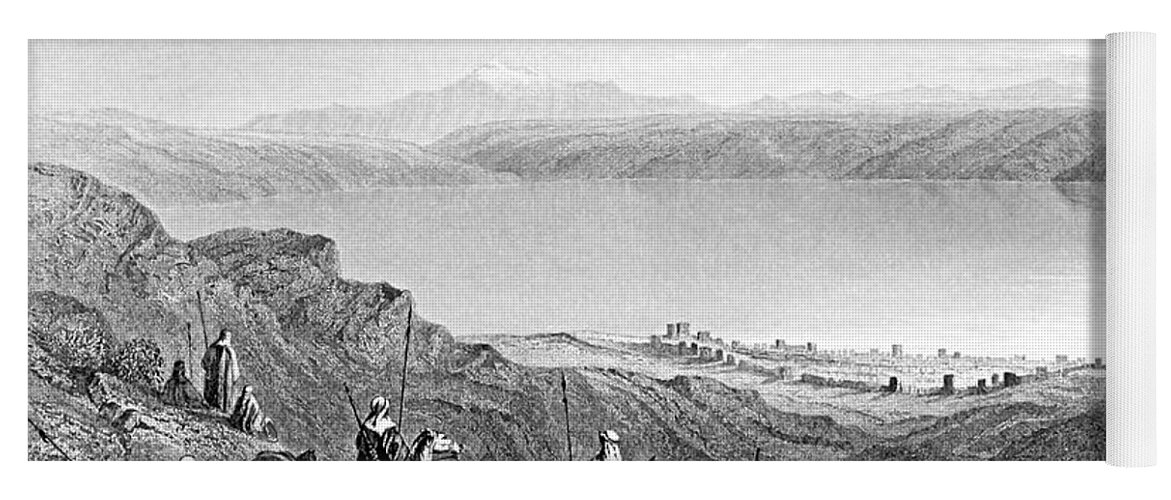William Henry Bartlett Yoga Mat featuring the photograph Lake of Tiberias in 1847 by Munir Alawi