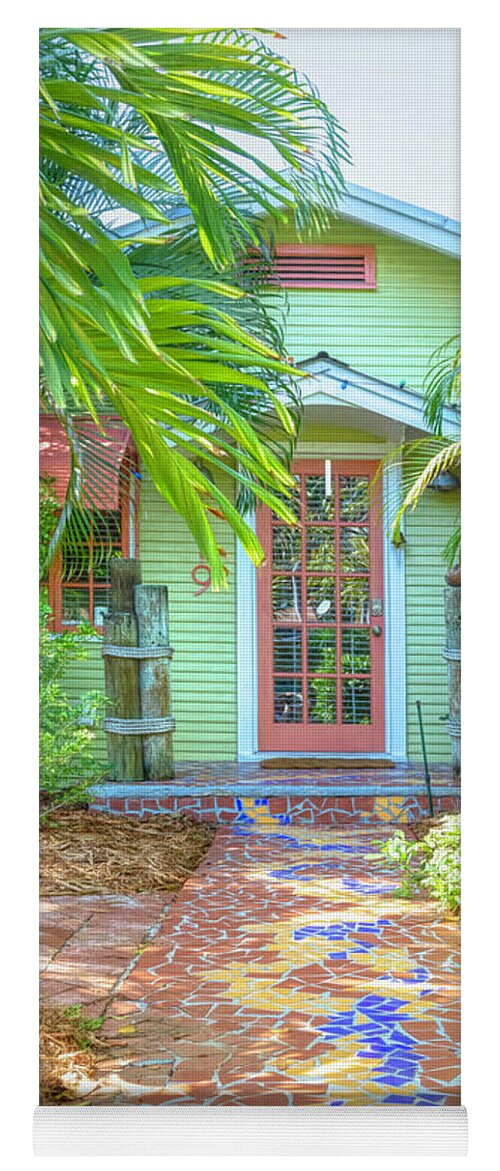 Fence Yoga Mat featuring the photograph Lake Worth Beach Home and Cottage Tour 419 North Palmway by Debra and Dave Vanderlaan