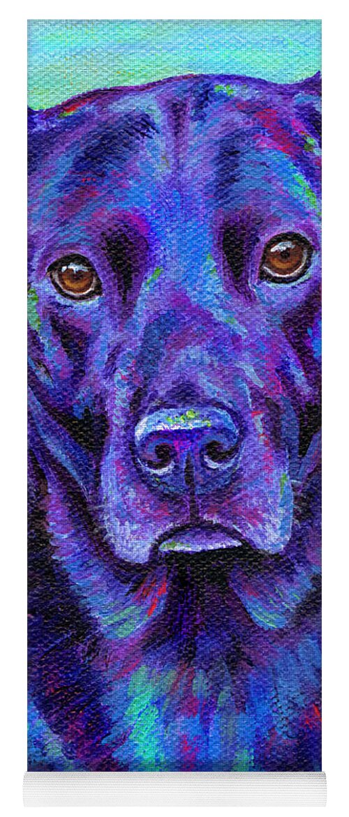 Labrador Retriever Yoga Mat featuring the painting Larry the Labrador by Rebecca Wang