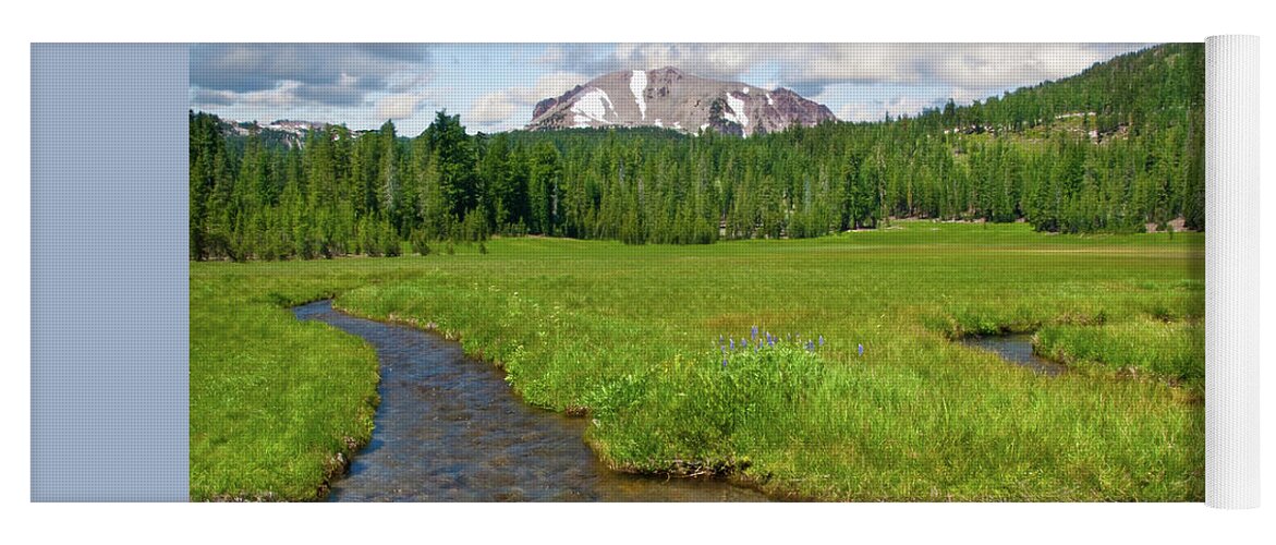 Alpine Yoga Mat featuring the photograph Lassen Peak and Kings Creek by Jeff Goulden