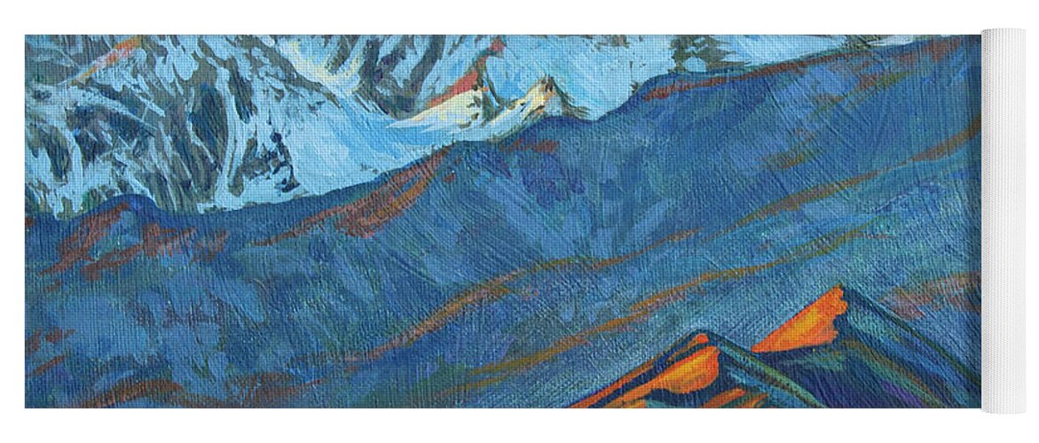 Great Sand Dunes Yoga Mat featuring the painting Last light on the Dunes by Aaron Spong