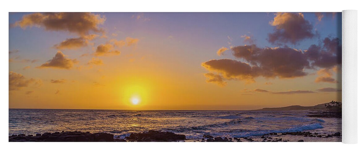 Adventure Yoga Mat featuring the photograph Last Light over Poipu Beach Kauai by Scott McGuire