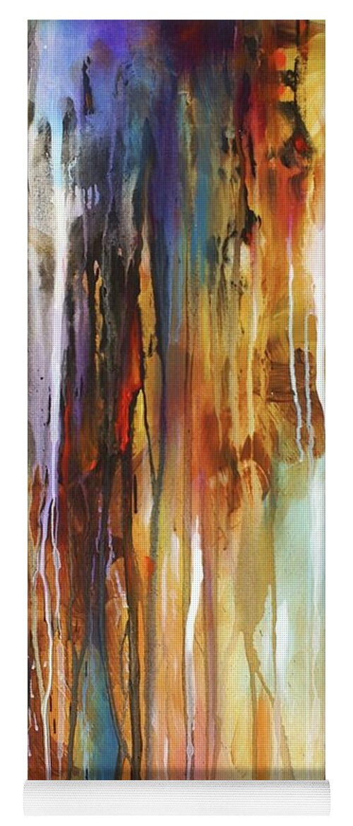 Abstract Yoga Mat featuring the painting Lattice by Michael Lang