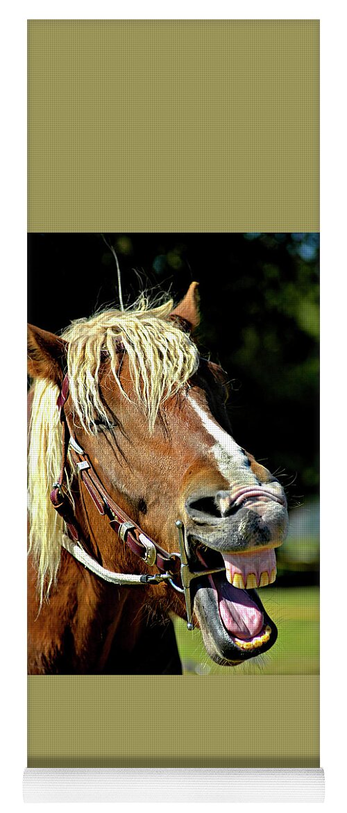 Horse Yoga Mat featuring the photograph Laughing Horse by Carolyn Marshall