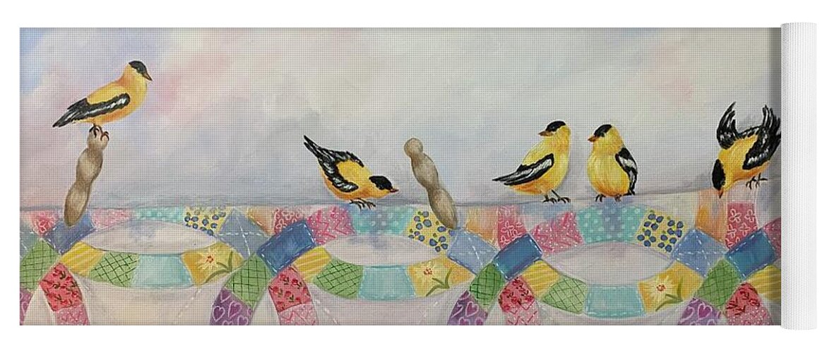 Oil Painting Yoga Mat featuring the painting Laundry Day ll by Barbara Landry