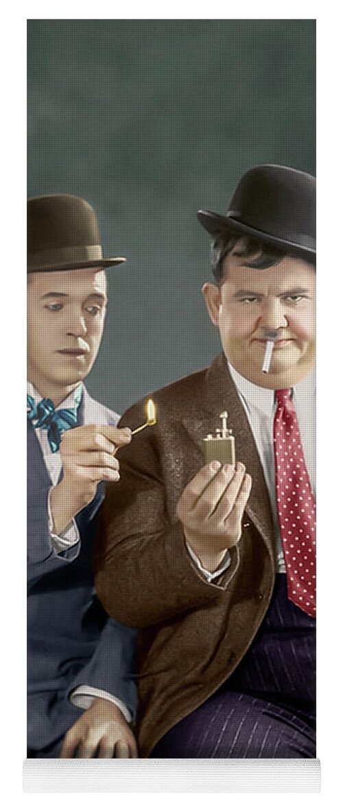 Laurel And Hardy Yoga Mat featuring the photograph Laurel and Hardy by Franchi Torres