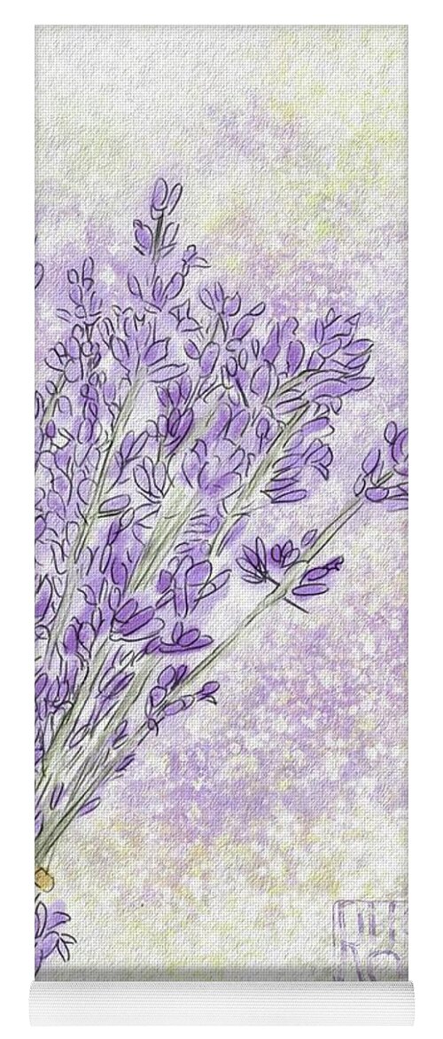 Lavender Yoga Mat featuring the painting Lavender Puff by Horst Rosenberger