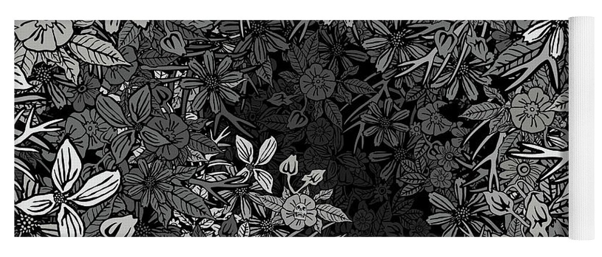 Black And White Yoga Mat featuring the drawing Le Floribond by BFA Prints