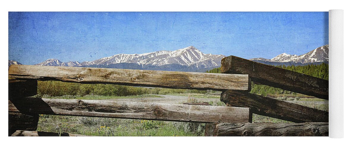 Leadville Colorado Mountain Fence Yoga Mat featuring the photograph Leadville Colorado Mountain Fence by Dan Sproul