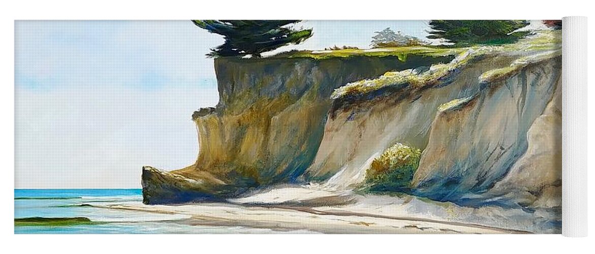 Santa Barbara Beaches Yoga Mat featuring the painting Ledbetter Point by Jeffrey Campbell