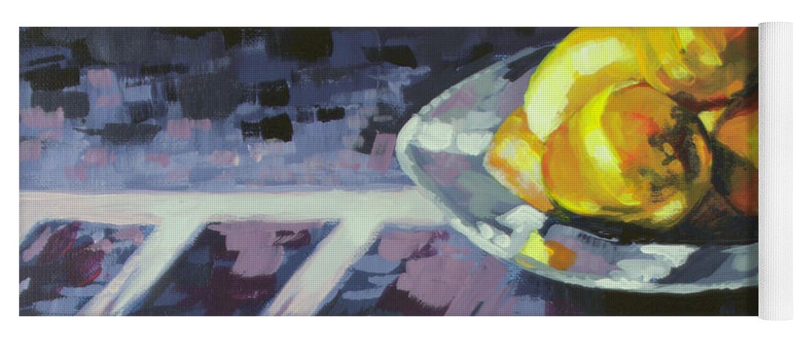 Lemon Yoga Mat featuring the painting Lemonade by Allison Fox