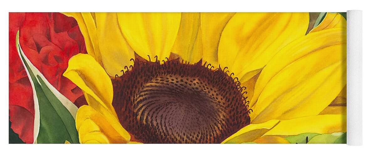 Flower Yoga Mat featuring the painting Let Me Brighten Your Day by Espero Art