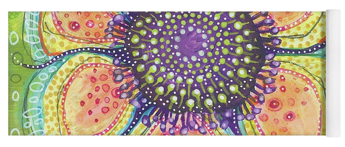 Flower Painting Yoga Mat featuring the painting Letting Go by Tanielle Childers