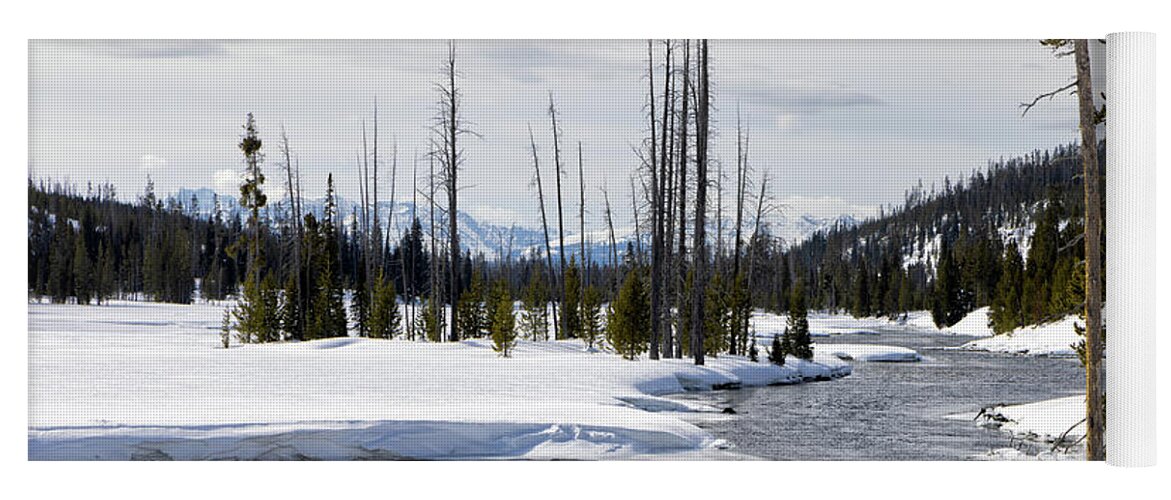 Yellowstone National Park Yoga Mat featuring the photograph Lewis River in Yellowstone by Cheryl Strahl