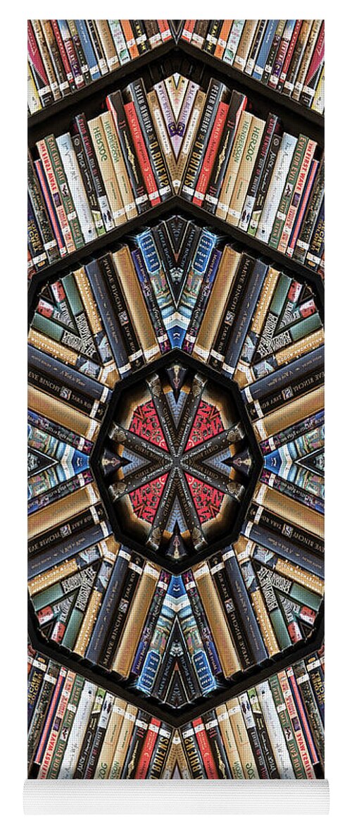 Books Yoga Mat featuring the photograph Library Kaleidoscope by Minnie Gallman