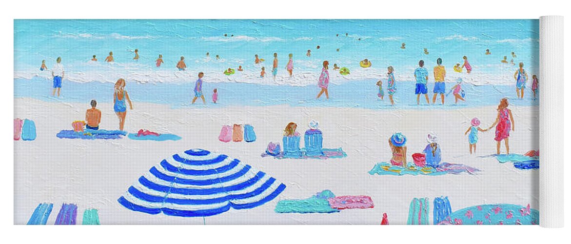 Beach Yoga Mat featuring the painting Life in the Heat, beach impression by Jan Matson