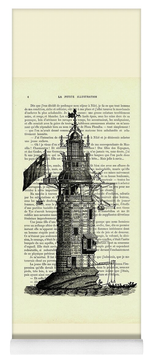 Lighthouse In Black And White Yoga Mat Madame -