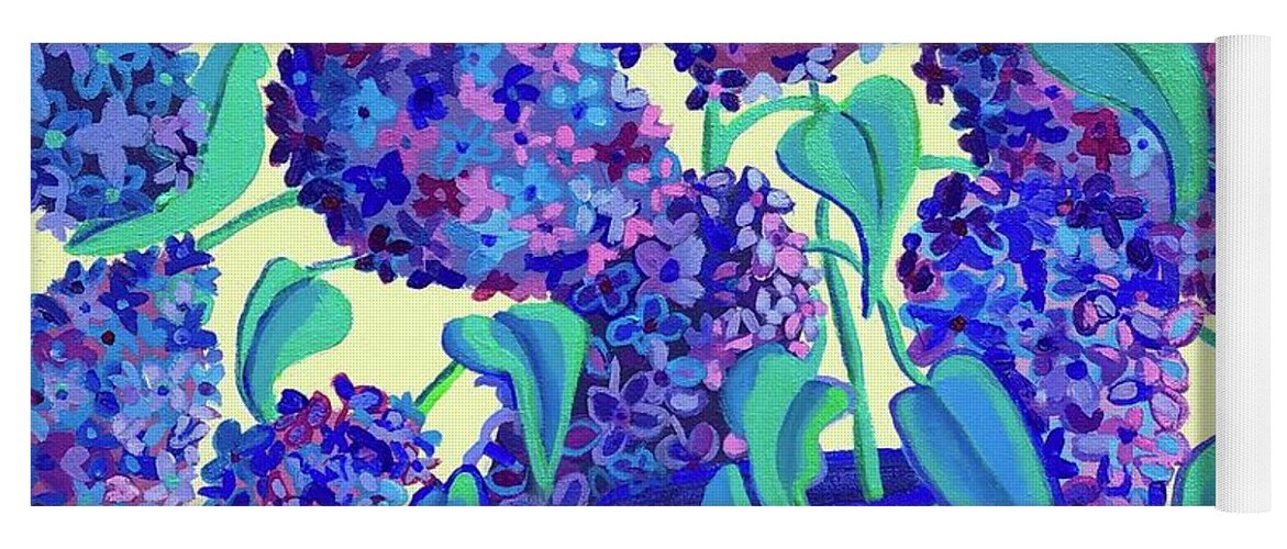 Lilacs Yoga Mat featuring the painting Lilac Blues by Debra Bretton Robinson