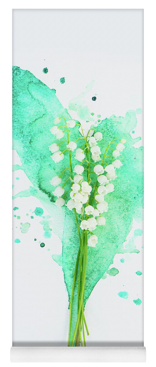 Lilly Of The Valley Yoga Mat featuring the photograph Lilly of the valley on watercolor by Anastasy Yarmolovich