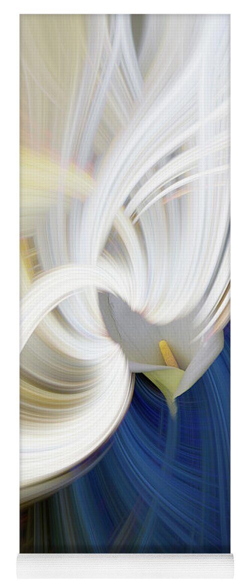 Lily Yoga Mat featuring the digital art Lily Twirl by Elaine Teague