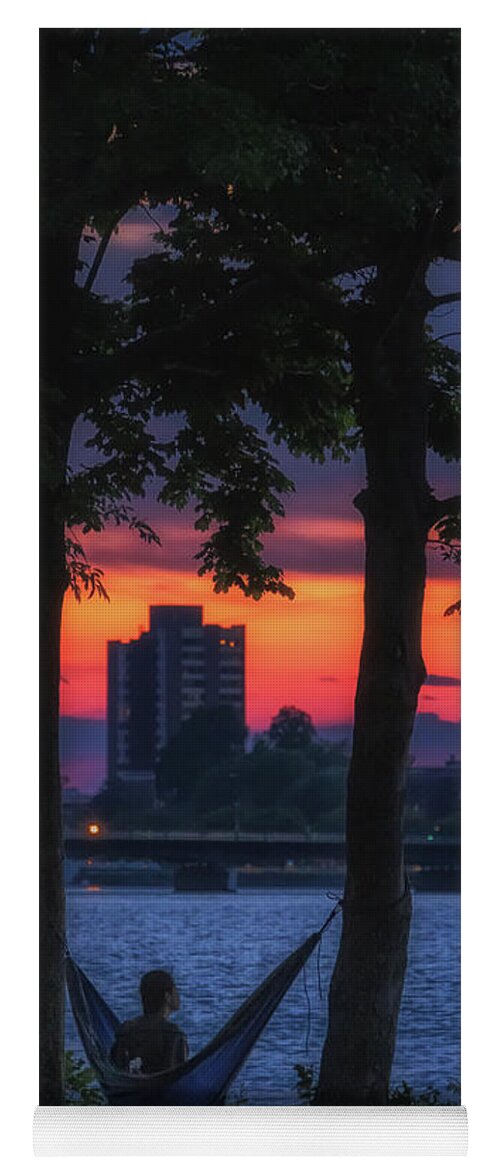 Boston Yoga Mat featuring the photograph Lingering after Sunset by Sylvia J Zarco