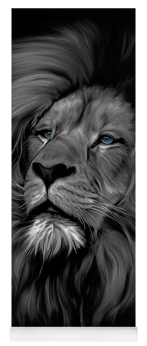 Lion King Yoga Mat featuring the painting Lion Face by Gull G