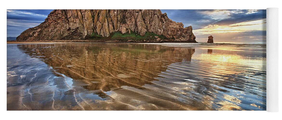 Morro Bay Yoga Mat featuring the photograph Liquid Gold by Beth Sargent