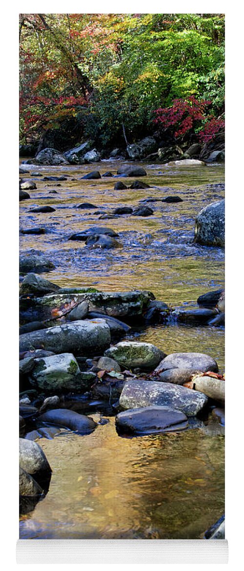 Cascades Yoga Mat featuring the photograph Little River In Autumn 2 by Phil Perkins