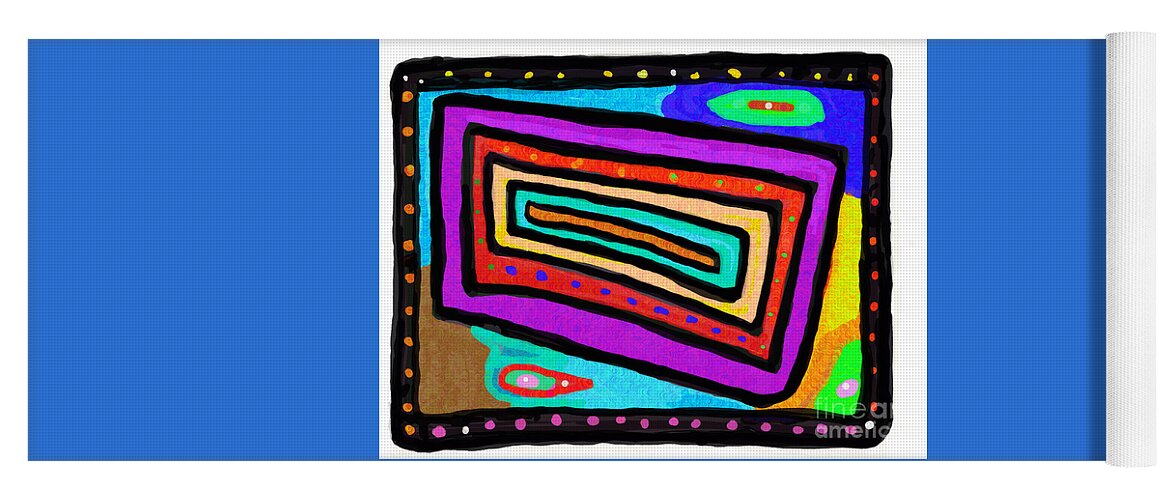 Primitive Impressionistic Expressionism Yoga Mat featuring the digital art Living Inside a Box by Zotshee Zotshee