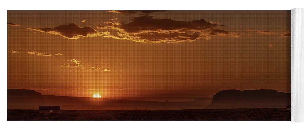 Sunset Yoga Mat featuring the photograph Living on Navajo Land Monument Valley by G Lamar Yancy