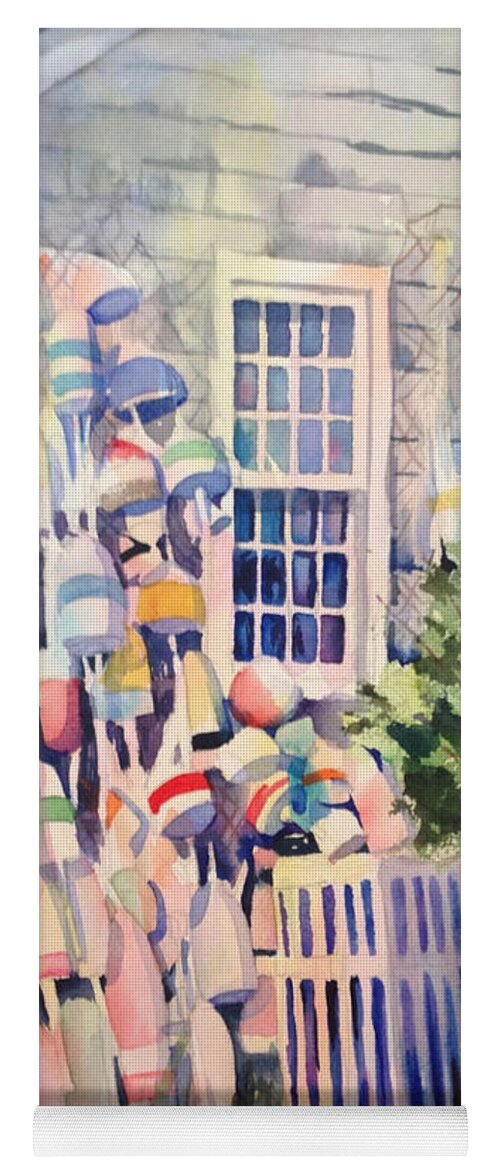 Watercolor Yoga Mat featuring the painting Lobster Shack by Liana Yarckin