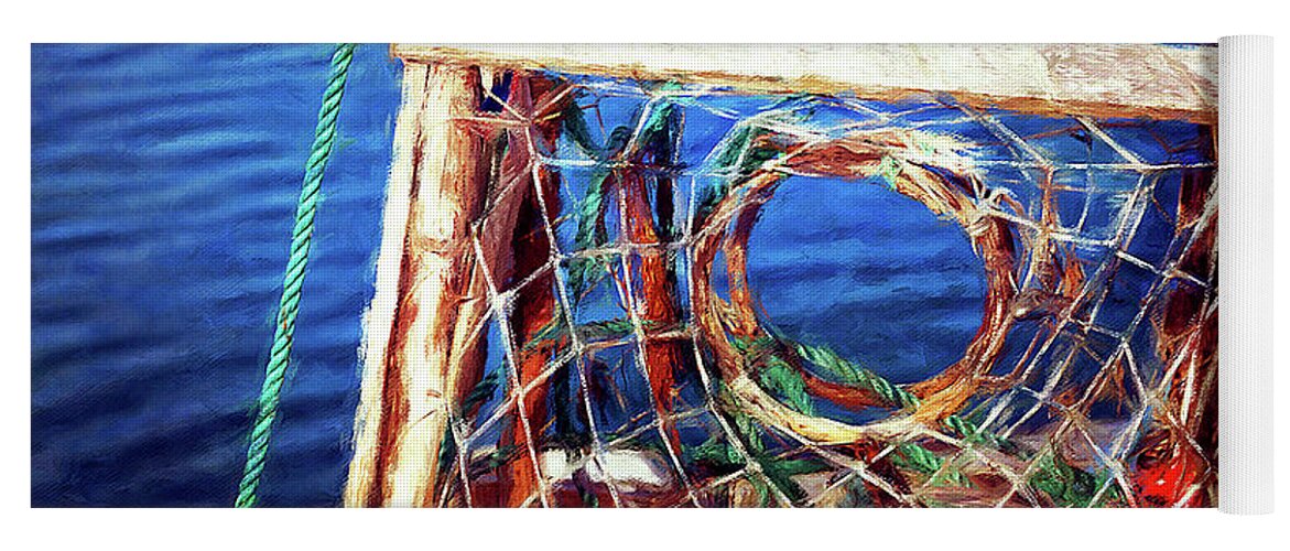 Lobster Traps Yoga Mat featuring the photograph Lobster traps in Newfoundland by Tatiana Travelways