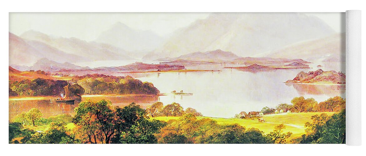 Loch Lomond Yoga Mat featuring the painting Loch Lomond by Horatio McCulloch by Horatio McCulloch