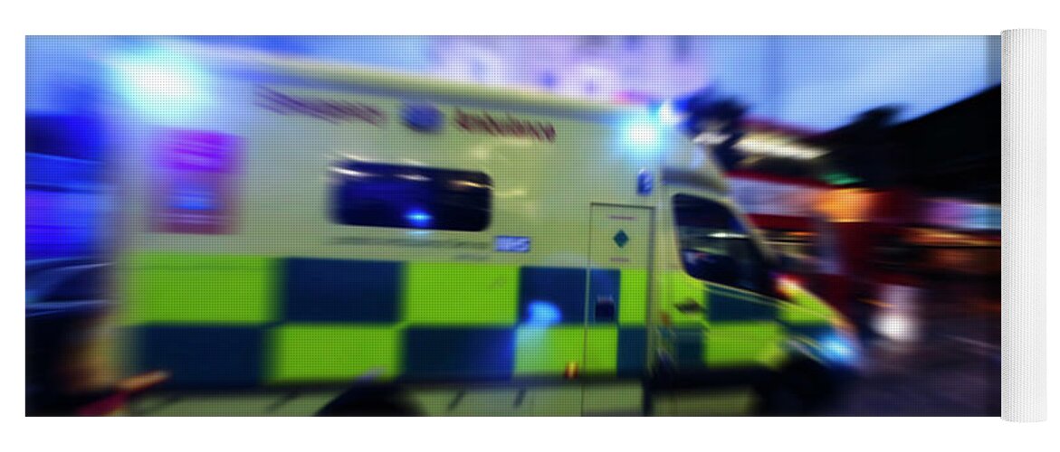Blurred Yoga Mat featuring the photograph London Ambulances by Doc Braham