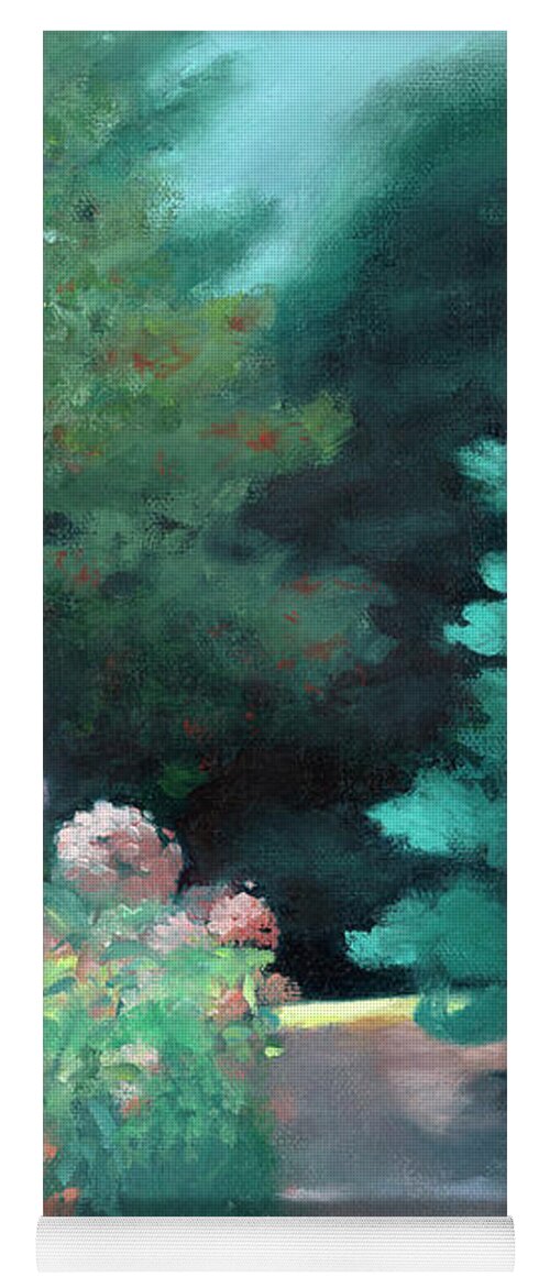 Original Yoga Mat featuring the painting Londontown Late Bloomers by Linda Anderson