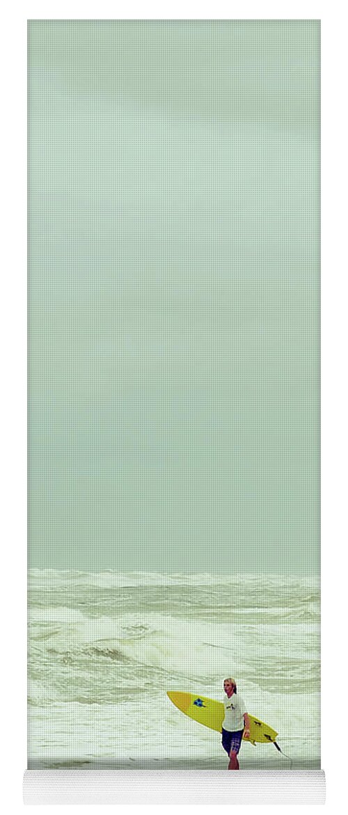 Surfer Yoga Mat featuring the photograph Lone Surfer by Laura Fasulo