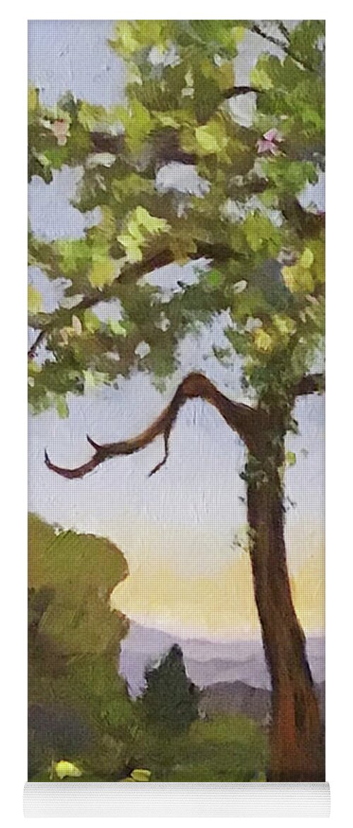 Tree Yoga Mat featuring the painting Lone Tree by Anne Marie Brown