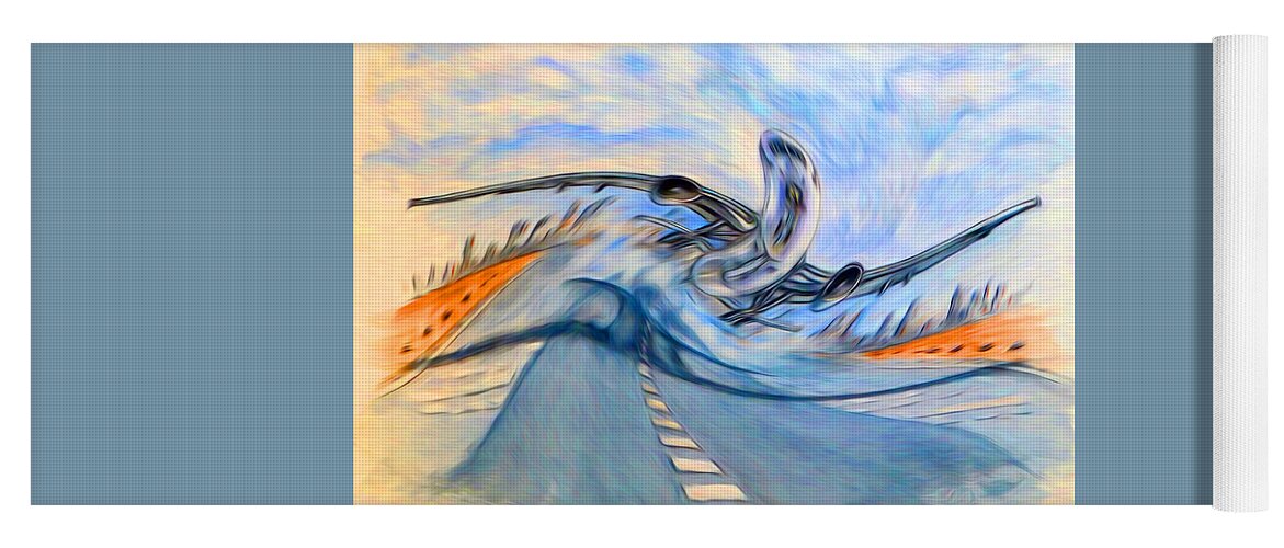 Abstract Art Yoga Mat featuring the digital art Look at Me....I'm Flyin' by Ronald Mills